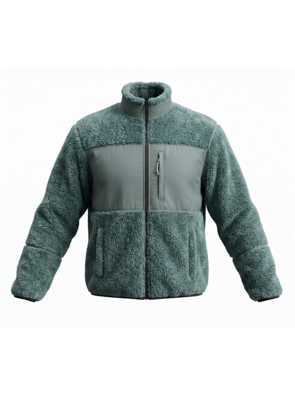 Urban Outfitters Jacket Teal Sherpa Fleece Mock Neck Full Zip Womens Medium